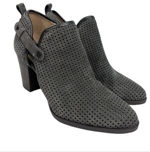 Franco Sarto Dale 2 Grey Perforated Ankle Booties Size 7.5